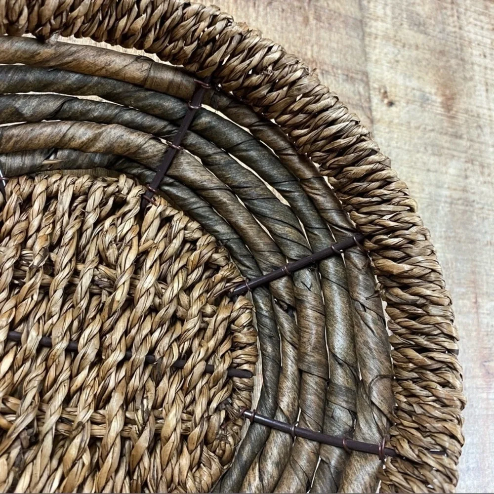 Small Wicker Woven Bowl Basket Dark Brown Home Decor Set of 2 Bundle